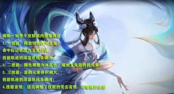 王者荣耀嫦娥情人节皮肤 新皮肤“如梦令”细节展示
